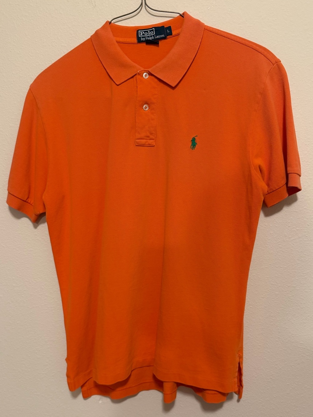 Ralph Lauren Orange Polo Shirt with Green Pony